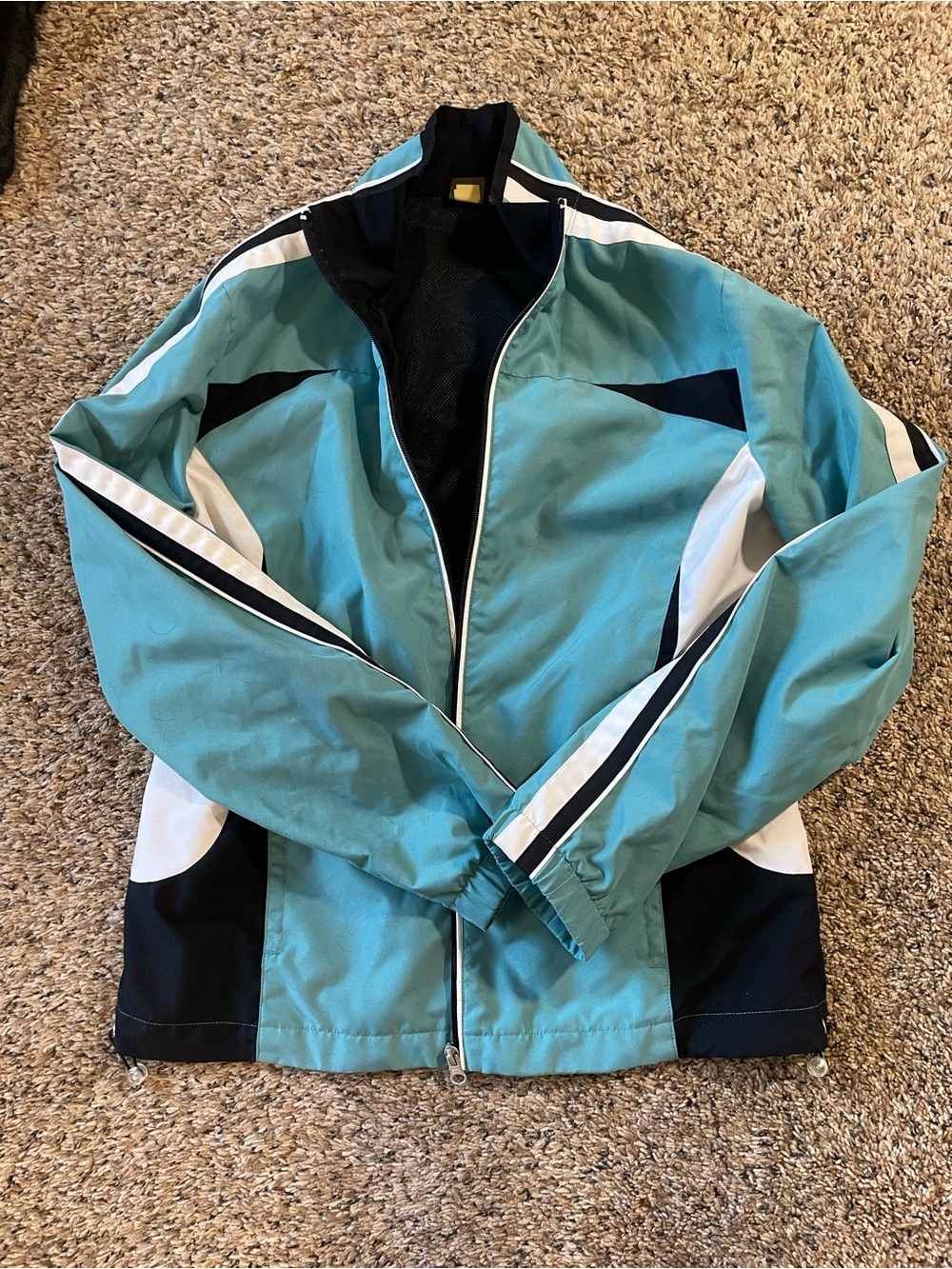 Teal Colorblock Windbreaker Jacket - Women